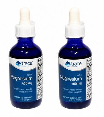 Ionic Magnesium Liquid 400mg 2oz Drops Trace Minerals 2 Pack