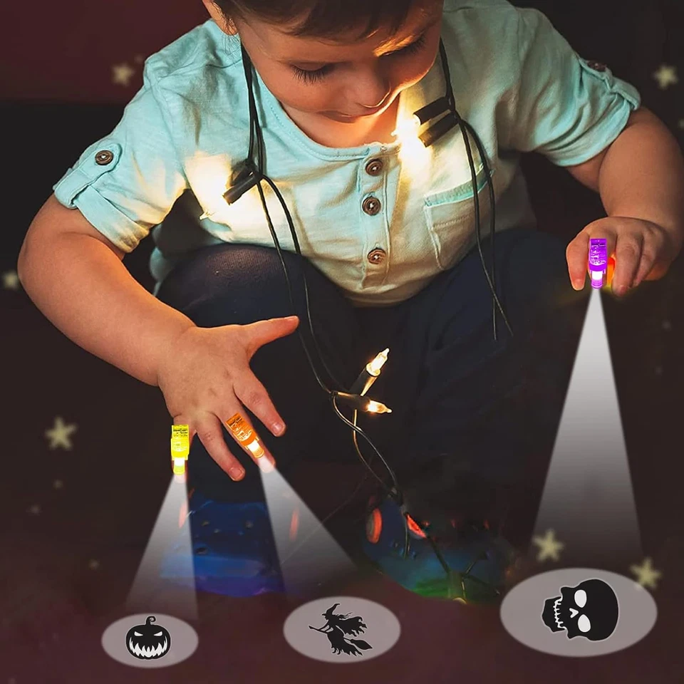 Favores de fiesta de Halloween para niños, 36 piezas luces de dedo iluminadas Halloween Goodie B Foto 2 de 4