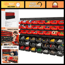48-Bin Wall Mounted Storage Organizer for Garage, Tools, Screws, Nuts & Small Pa