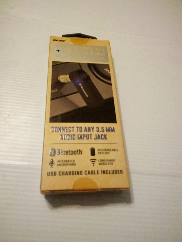 Bluetooth Audio Car Adapter Hands-Free Calls & Home Stereo -3.5mm Rechargeable  - Image 2 of 2