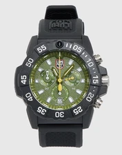 Luminox XS 3597 Black & Green Navy Seal Dive Chronograph Watch RRP £595 BNWT
