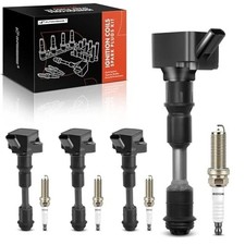  Set of 4 Ignition Coil Pack and Iridium Spark Plugs Compatible with Volvo 