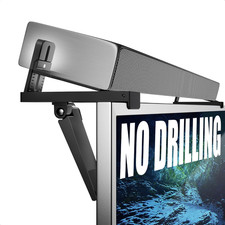 No Drilling Soundbar Mount,Adjustable TV Top Shelf Compatible