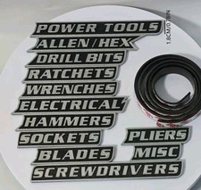 Magnetic Toolbox Labels Organize Your Work Black Silver Magnet Tape 13 3D Labels