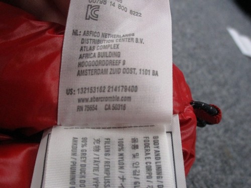 Abercrombie Fitch Jacket Womens S Red Puffer Duck Down Outdoors Hiking Quilted - Picture 8 of 12