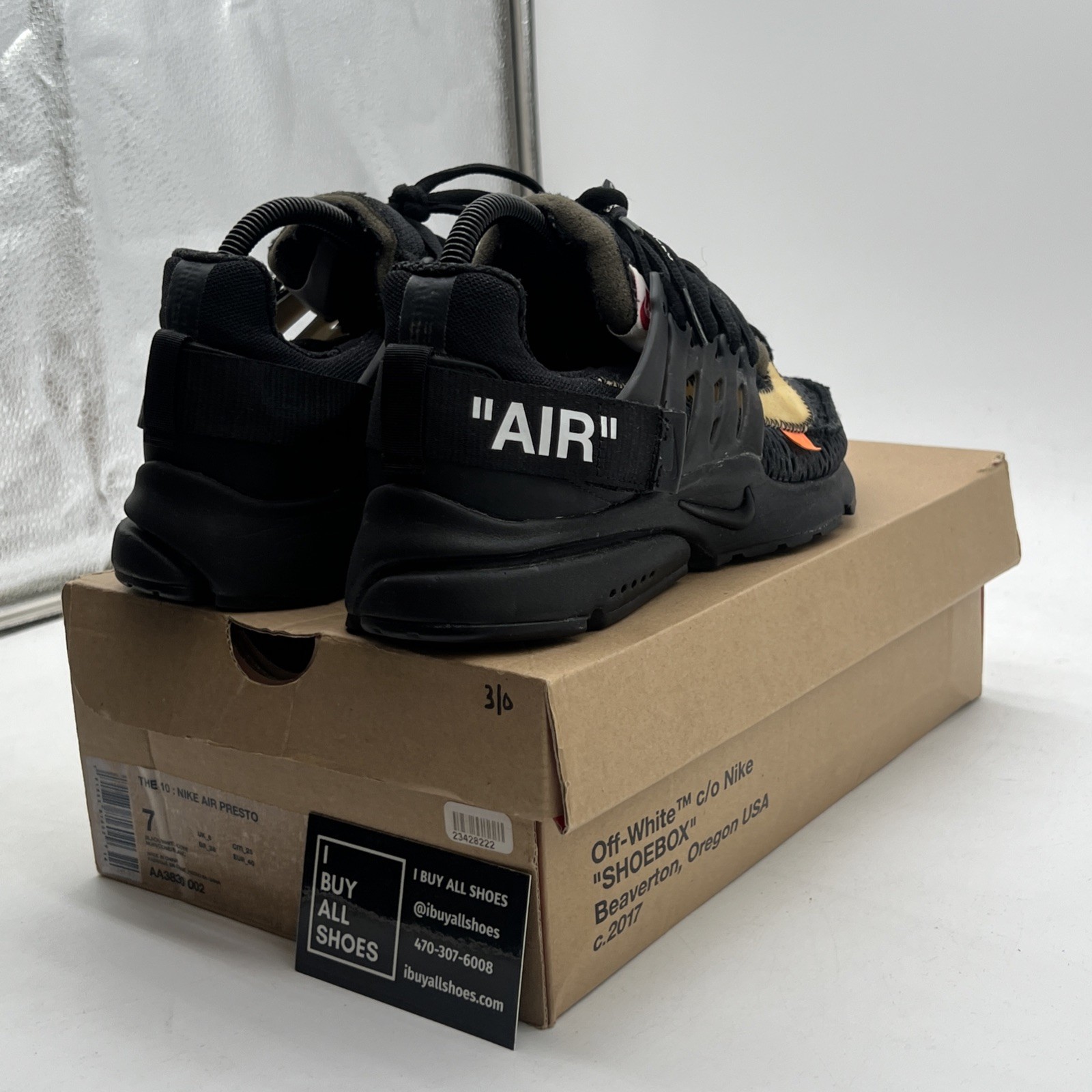 OFF WHITE X NIKE Taglia 7 Nike Air Presto x Off White Low Black (AA3830 002)