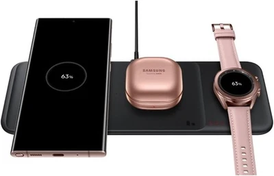Samsung Wireless Charger Trio - 9W Fast Wireless Charging Pad White 3 in 1 - Image 1 of 2