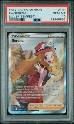 2022 POKEMON SWORD & SHIELD SILVER TEMPEST #193 FA/SERENA SILVER TEMPEST PSA 10