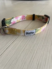 Salty Paws Floral Dog Collar | Designs for Beach Dogs Yellow Pink White Medium