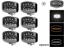 6 Fari Profondità Supplementari LED 12-24V 55W 2200Lm +Posizione Ambra/Bianco E9