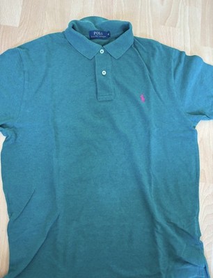 Polo Ralph Lauren Herren Polo grün M Kurzarm Piqué Kragen besticktes Logo
