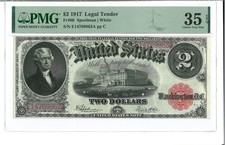 Fr. 60 1917 $2 Legal Tender PMG Choice Very Fine 35 EPQ