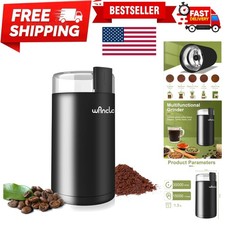 Compact Electric Coffee Grinder with Stainless Steel Blade - 60g Capacity, Black