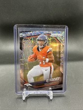 RJ HARVEY 2025 PANINI PRIZM FOOTBALL SILVER LAZER ROOKIE RC #303 BRONCOS Q0274