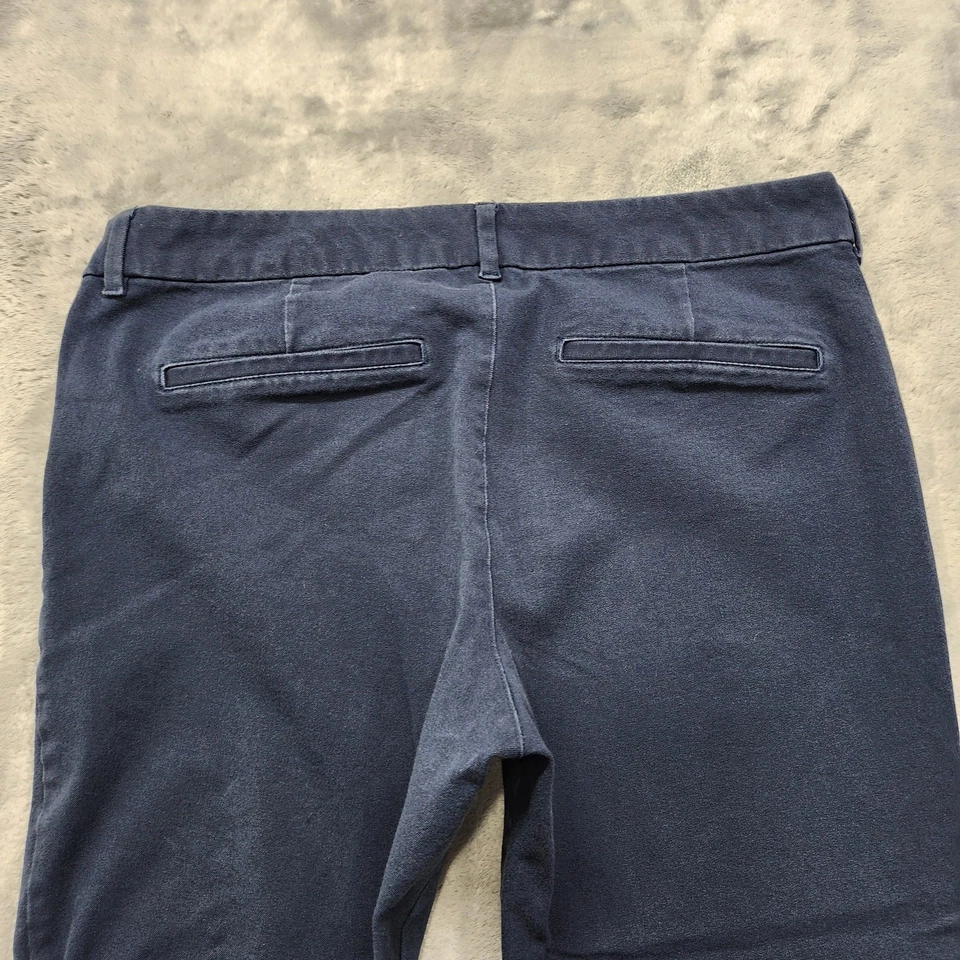 Pantalones chinos antiguos azul marino para mujer 14 tiro medio pixie tobillo elástico algodón oficina Foto 3 de 4