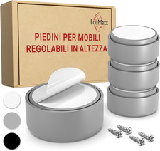 Piedini per Mobili Regolabili in Altezza - Ø 53,5 Mm in Plastica - Elevazione pe