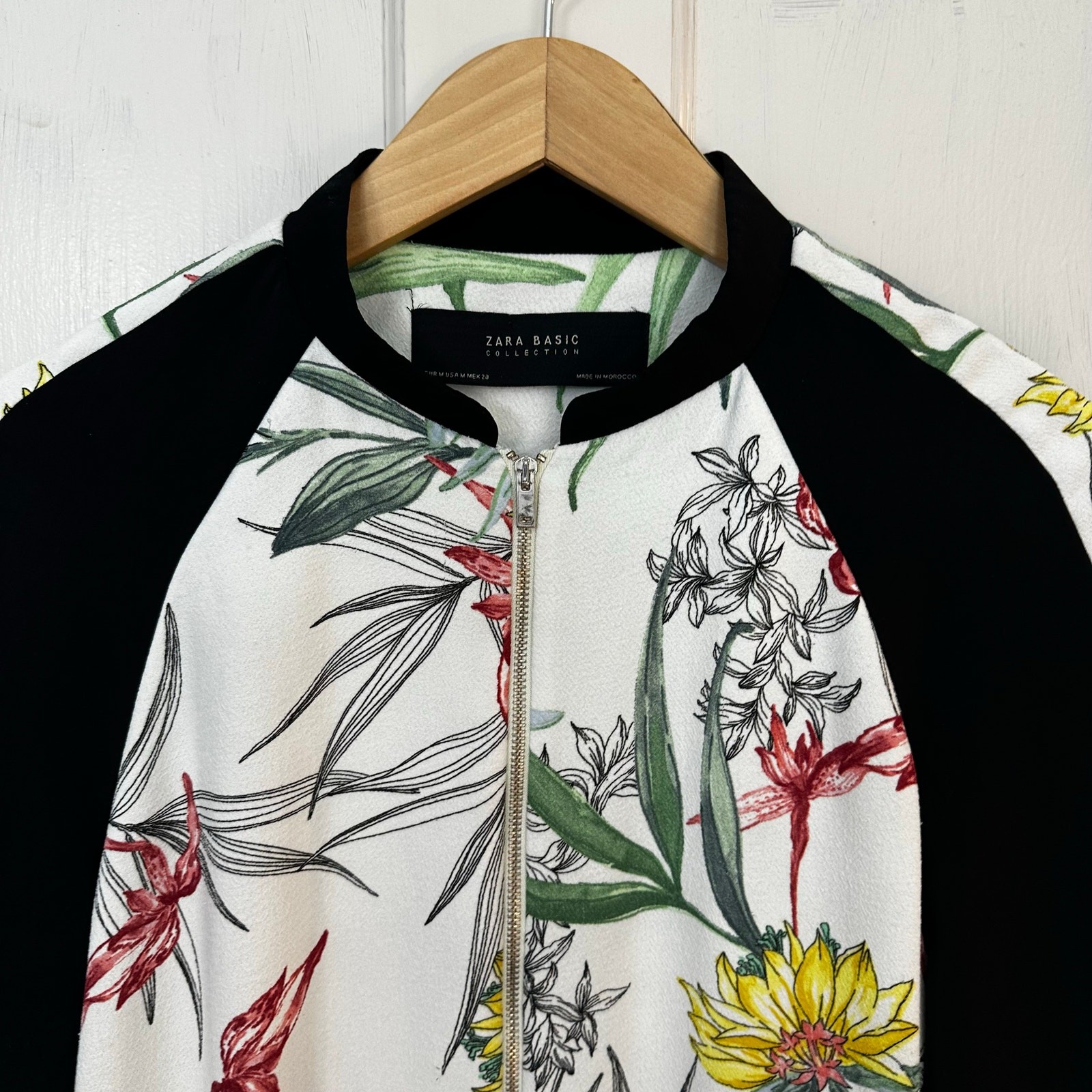 Zara Basic Jacket Y2K Womens Medium Textured Flor… - image 4