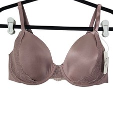 NEW Soma 34D Vanishing 360 Perfect Coverage Lace Trim French Mauve Underwire