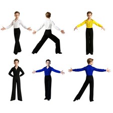 Boys 2-piece Jazz Dance Dance Costume Rumba Outfit Rhinestone Latin Show Tango