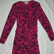 Michael Kors Wrap-Front Floral Dress – Red & Black, Women’s Size M