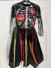 Halloween Kids Costume Fancy Dress Are 7-8 Years - Day Of The Dead Skeleton