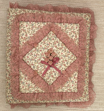 Vtg Fabric Lace Padded Floral Photo Album Scrapbooking 3 Ring Binder HAS FLAWS