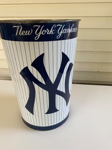 New York Yankees 15 Zoll Metall Papierkorb GEBRAUCHT MLB Mülleimer Müll Büro