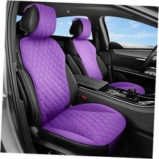 2PCS Leather Front Seat Covers - Luxury Waterproof Automotive Car Seat Purple