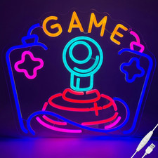 Gamer Joystick Neon Sign, Led Neon Signs for Game Room Wall Decor, Dimmable Neo