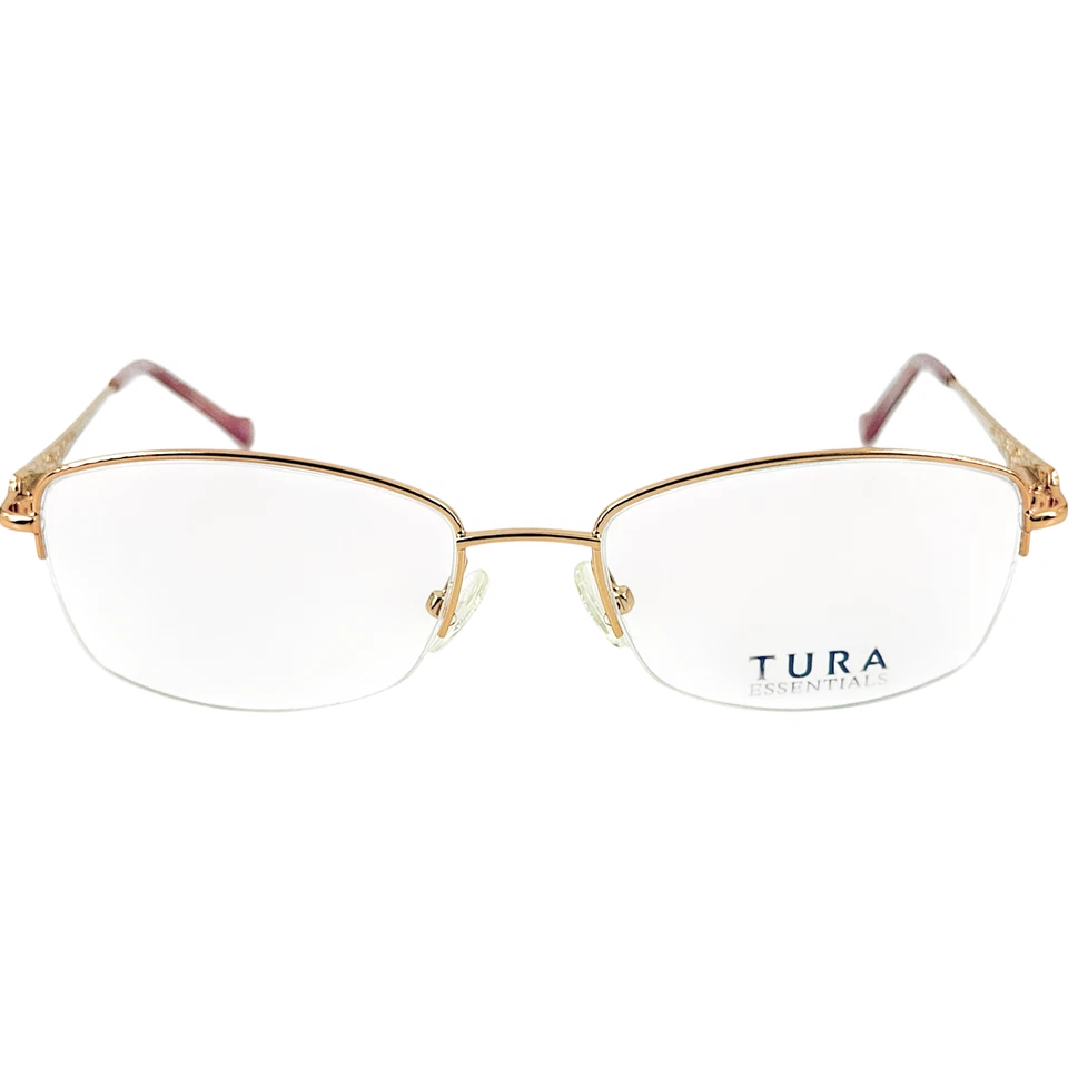 Marco de gafas semi sin montura Tura R906 para mujer RGD oro rosa 52-17 Foto 3 de 4