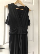 LADIES - Black Cold Shoulder Jumpsuit - GIRLS ON FILM - Size 16 - BX114