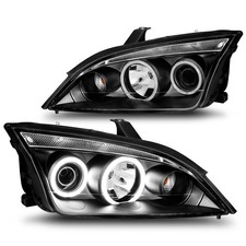 Halogen Projector Headlight Set With Rx Halo For 2005-2007 Ford Focus Zx4 Sedan Halogen Projector Headlight Set With Rx Halo For 2005-2007 Ford Focus Zx4 Sedan