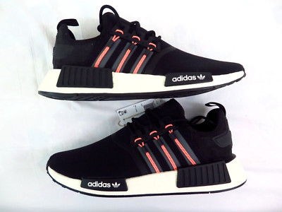 Size 11.5 ADIDAS ORIGINALS Men's NMD R1 Sneaker Shoes Black Grey Orange FZ6056