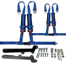 KRX-1000 BLUE 4 Point Harness with Mounting Brackets (2 Seat) Sold as a Pair
