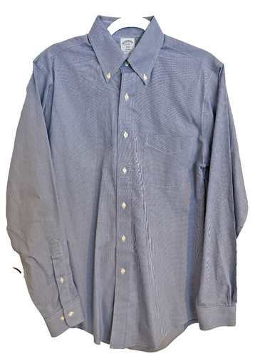 Brooks Brothers 1818 Regent Hemd Herren 15 4/5 blau kariert