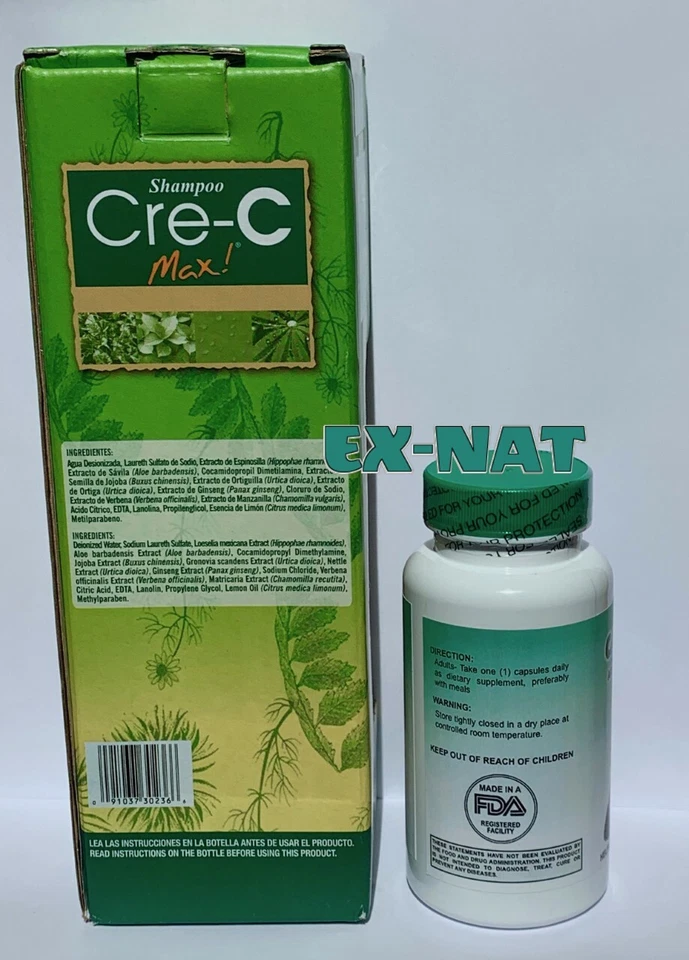 Champú Cre-C Max + Capilar Max Anti-Andrógeno Plus Biotina Control Tratamiento Capilar Foto 3 de 4