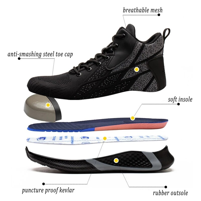 SALOMON Scarpe Antinfortunistiche da Lavoro Uomo Antistrappo Punta Acciaio Escursionismo Costruzione Outdoor