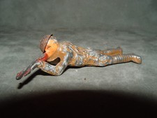 Vintage Barclay Soldier Sniper Prone Rifle Tin Helmet