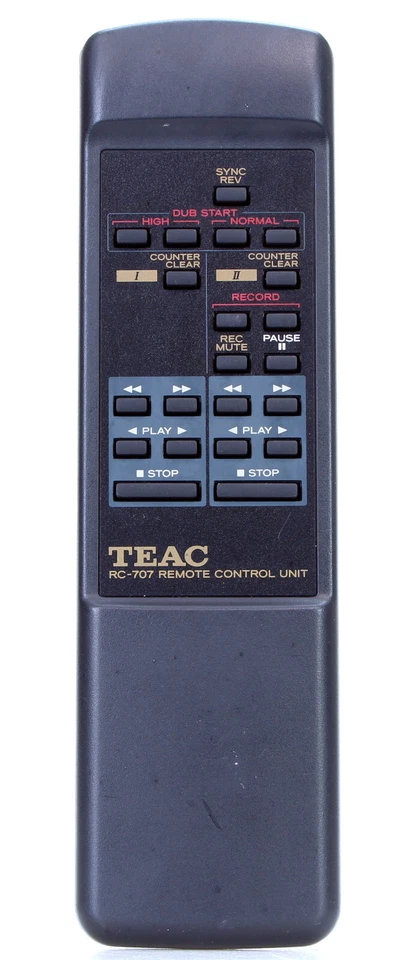 TEAC RC-707 Télécommande d'origine pour Lecteur double  cassette (Réf#B-380) - Photo 1/1