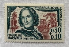 Timbre France PIERRE DE MARIVAUX 1688-1763 1372 journaliste auteur 1963 Neuf