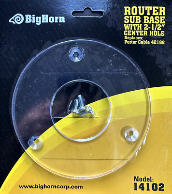 sub base 2 1/2 center hole for porter cable 690LR fixed base router  14102 42188