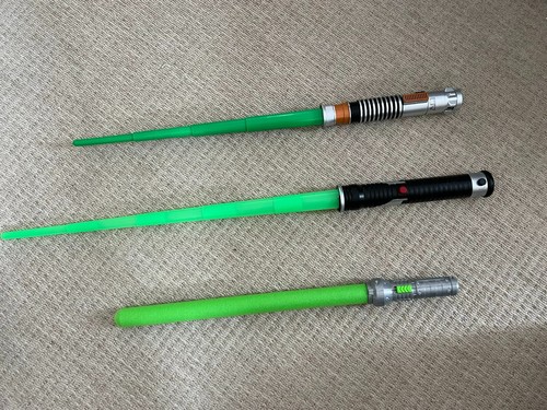 3 x Star Wars Lightsaber Light Sword Bundle Plastic & Foam Bladebuilders - 第 1/16 張圖片