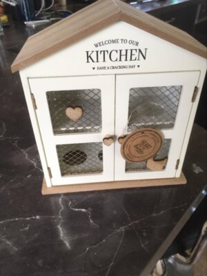 Eierhaus Landhaus Stil 23x20x10cm Welcome to our Kitchen Eierschrank Eierkasten