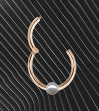 | OHRRING 10 mm | Echt 585 Rose Gold + Echte Zuchtperle | Intim | 41003-10 I