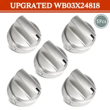 5 PACK Replacement For GE Gas Range Stove Stainless Steel Look Control Knobs USA
