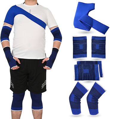 Bandagen Set 7 Teilig mit Ellenbogen-, Fuß-, Schulter- und Kniebandage - Sport