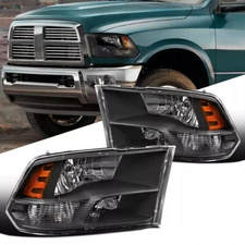 Black Housing Amber Corner Headlight Head Lamp Fit For 09-18 Ram 1500 2500 3500