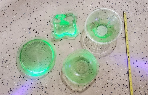 Vaseline Uranium Glass Lot Of 4