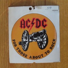 Original 1981 AC DC "For Those About To Rock" 4.25" Decal / Sticker Concert Tour