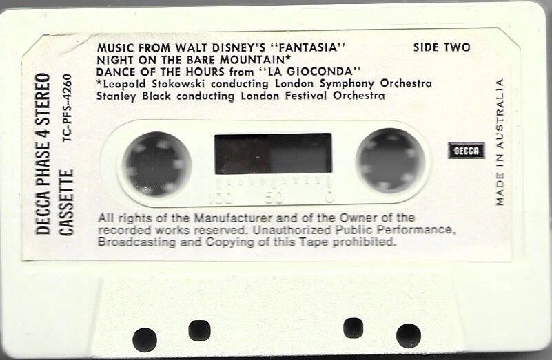Music From Disneys Fantasia Decca 4 Phase Stereo Music Cassette Tape Free Post - Image 4 of 4